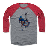 Mens Baseball T-Shirt Red / Heather Gray
