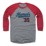 Mens Baseball T-Shirt Red / Heather Gray