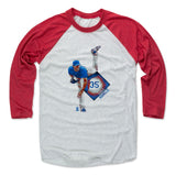 Mens Baseball T-Shirt Red / Ash